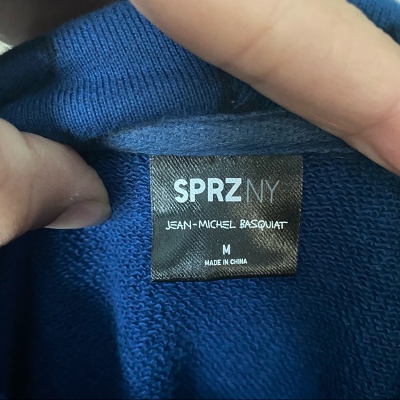 SPRZNY & Jean Michel Basquait Overprint Hoodie - Picture 6 of 7